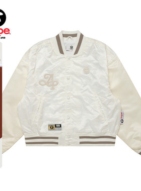 Aape旗舰店女装25春夏老花猿人字母徽章休闲棒球夹克外套7712XXO