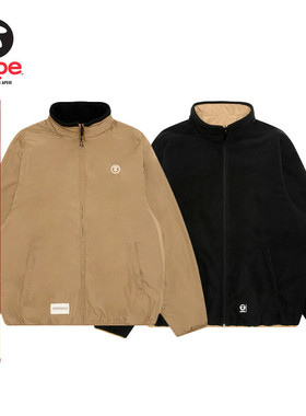 Aape旗舰店男装秋冬小标徽章休闲潮流双面穿绒面夹克外套7732XXP