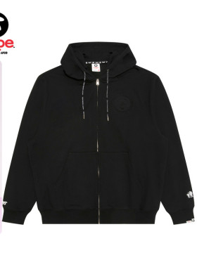Aape旗舰店男装春季猿人压凸印花纯色简约连帽卫衣外套D315XXP