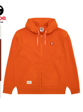 Aape旗舰店男装秋冬小标徽章纯色简约潮流连帽针织外套C362XXP