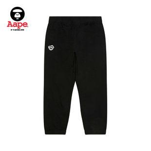 Aape旗舰店男装秋冬猿人徽章字母印花潮流休闲束脚裤C645XXP