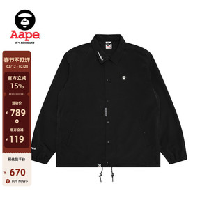 Aape旗舰店男装25春夏猿人徽章简约潮流红色教练夹克外套7701XXO