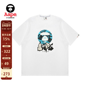 Aape旗舰店男装25春夏猿人街头涂鸦图案印花潮流短袖T恤1634XXO