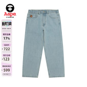 C632XAP 小标徽章简约潮流休闲水洗牛仔裤 Aape旗舰店男装 春季