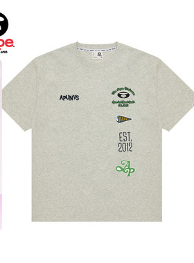 Aape旗舰店男装春夏猿人字母刺绣休闲潮流短袖T恤1653XAO