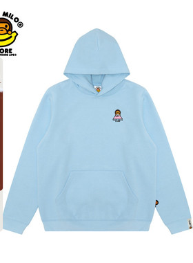 BABY MILO STORE女装秋冬卡通小猴刺绣图案薄绒连帽卫衣3033XXL