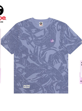 Aape旗舰店男装春夏猿人徽章潮流舒适休闲迷彩短袖T恤1812XXQ