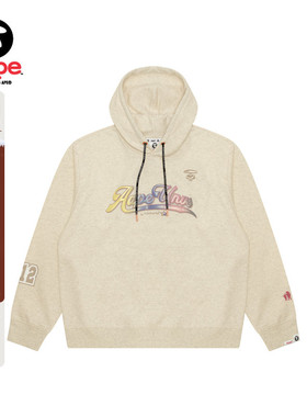 Aape旗舰女装春秋彩虹渐变发泡字母印花潮流连帽卫衣B389XAN