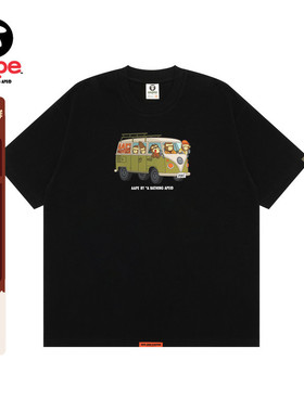 Aape旗舰店男装春夏猿人军团印花休闲宽松潮流短袖T恤1617XXO