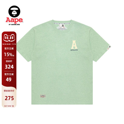 Aape字母刺绣舒适简约休闲T恤