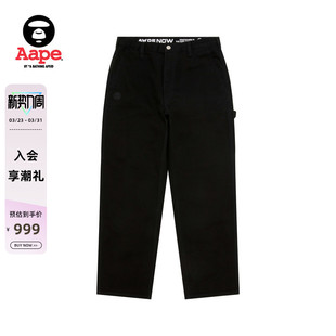 Aape旗舰店男装 C674XXQ 春夏猿人小标徽章舒适简约纯色休闲长裤