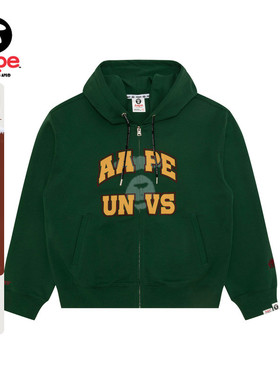 Aape旗舰店女装秋冬字母印花美式校园风潮流卫衣外套D321XXP