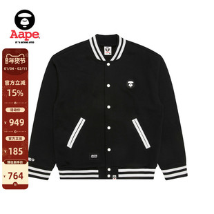 Aape旗舰店男装秋冬猿人徽章潮流休闲薄绒卫衣棒球服外套C360XXP