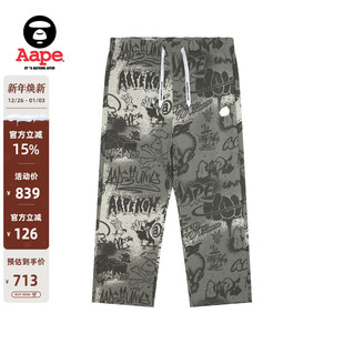 C603XAO 卫裤 Aape旗舰店男装 25春夏猿人街头喷墨涂鸦休闲潮流长裤