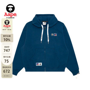 Aape联名RUSSELL男装 复古薄绒休闲卫衣外套9781XAP 秋冬美式