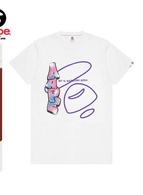 Aape旗舰店女装春夏猿人多色字母短袖长款上衣0961XXI