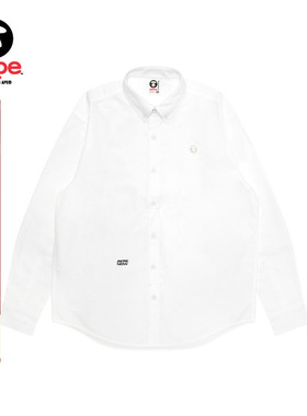 Aape旗舰店男装秋冬小标徽章休闲简约翻领长袖衬衫8539XXP