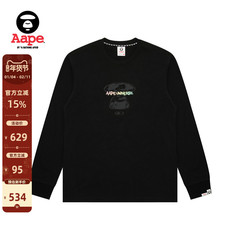 Aape旗舰店男装秋冬渐变字母印花休闲潮流长袖T恤1729XXP