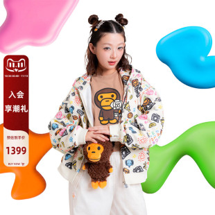 BABY MILO STORE女装摄影小猴手绘涂鸦满印连帽卫衣3049XXR