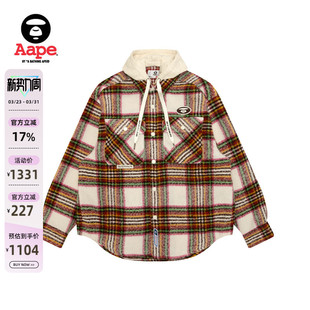 衬衫 可拆卸帽格纹翻领潮流长袖 外套8549XXP 春季 Aape旗舰店男装
