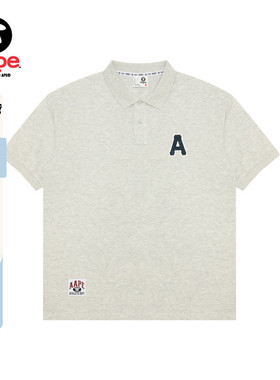 Aape旗舰店男装春夏字母迷彩徽章潮流简约休闲POLO衫1654XAO