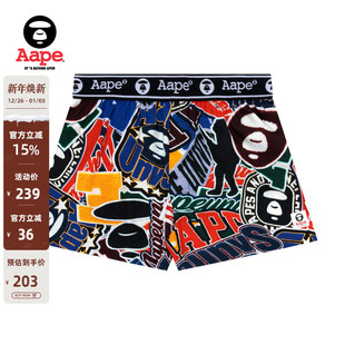 Aape旗舰店配饰猿人串标满印街潮标签平脚内裤 5269XXM