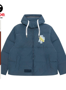 Aape旗舰店男装秋冬字母徽章简约潮流连帽面包羽绒服外套7738XXP