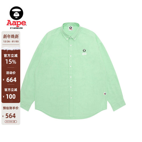 Aape旗舰店小标徽章刺绣翻领衬衫