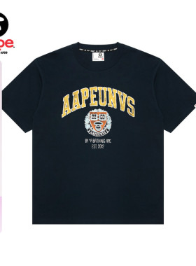 Aape旗舰店男装春夏猿人校园印花休闲潮流短袖T恤1626XXO