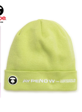 Aape旗舰店配饰猿人徽章字母刺绣潮流针织帽冷帽4866XXP