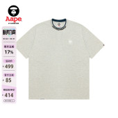 Aape旗舰店男装 T恤1604XAO 25春夏猿人徽章休闲宽松潮流圆领短袖