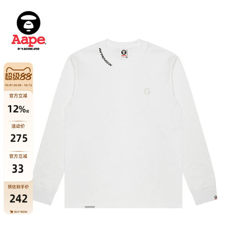 Aape字母简约潮流休闲长袖T恤