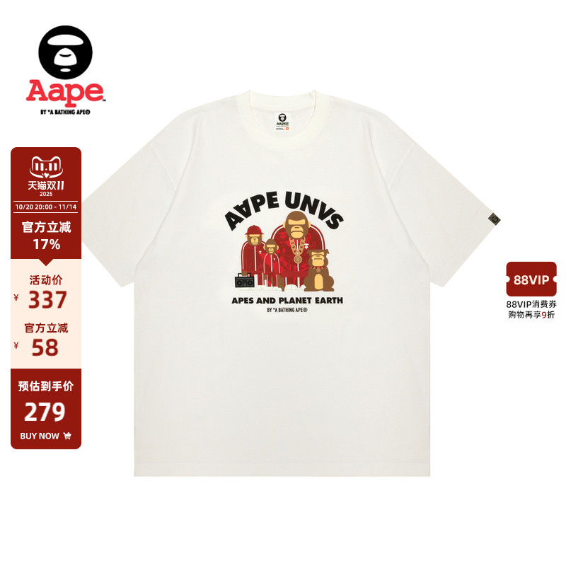 AAPE印花休闲宽松短袖T恤