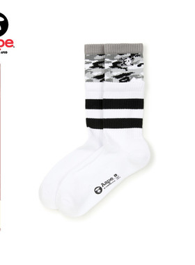 Aape联名erased迷彩拼接中筒棉袜9747XXP