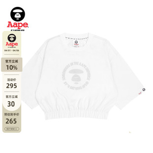Aape旗舰店女装 T恤0964XXI 春夏猿人简约印花松紧下摆宽松短袖