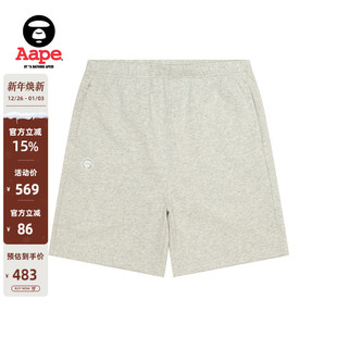 Aape旗舰店男装 B676XAO 春夏猿人徽章字母刺绣简约潮流休闲短裤