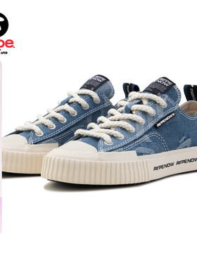 Aape旗舰店男鞋春夏Galaxy系列迷彩牛仔休闲低帮帆布鞋A648XAO