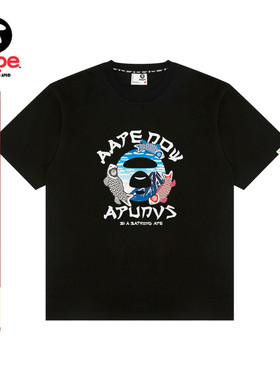 Aape旗舰店男装春夏字母图案印花休闲潮流短袖T恤1637XXO