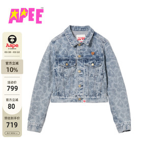 APEE女装春夏心型迷彩图案牛仔夹克外套S122A6Q