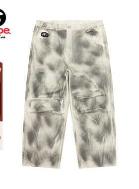 Aape旗舰店男装春夏脏染做旧水洗宽松潮流休闲长裤B681XXQ