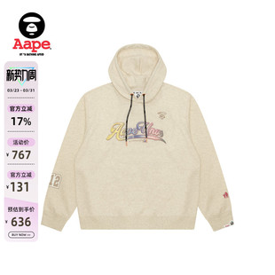 Aape旗舰女装 春秋彩虹渐变发泡字母印花潮流连帽卫衣B389XAN