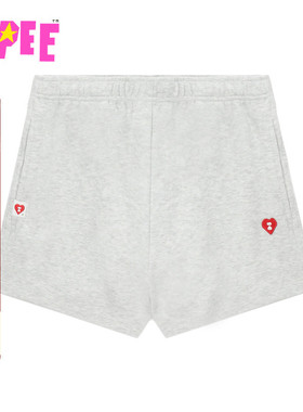 APEE女装秋冬心型刺绣休闲卫裤短裤F173A5P