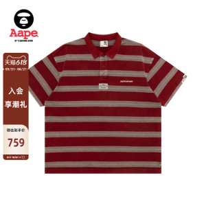 Aape复古学院风字母刺绣POLO衫