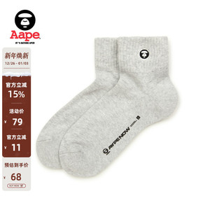 Aape旗舰店配饰春秋猿人刺绣字母提花休闲潮流短袜5225XXN