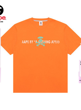Aape旗舰店男装春夏字母涂鸦美式街头舒适休闲圆领短袖T恤1840XXQ