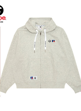 Aape联名RUSSELL男装秋冬经典徽章潮流薄绒卫衣外套9781XXP