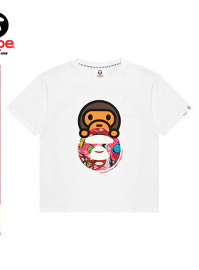 Aape联名BABY MILO STORE童装春夏卡通印花短袖T恤9753XXO