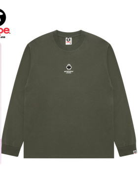 Aape旗舰店男装春季扑克徽章休闲简约潮流长袖T恤1716XXP