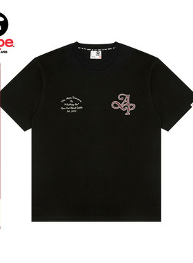 Aape旗舰店男装春夏老花猿人字母印花潮流休闲短袖T恤1629XXO