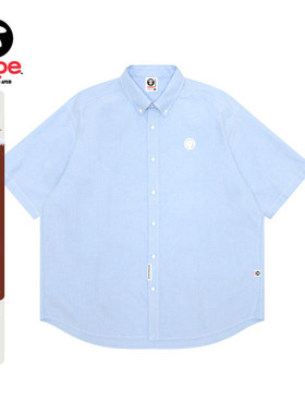 Aape旗舰店男装春夏猿人徽章简约潮流休闲宽松短袖衬衫8516XXO